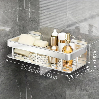 NoDrill WallMounted Bathroom  Kitchen Storage Shelf