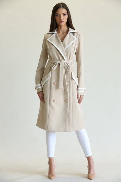 Elegant Long Belted Coat for Women