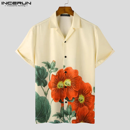 Flower Style men beach short set